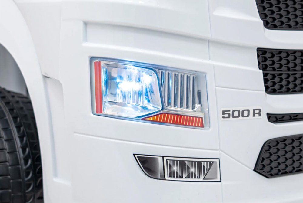 Camion electric pentru copii, SCANIA R-SERIES, 4x4, 180W, 12V 14Ah, echipare PREMIUM, alb [7]