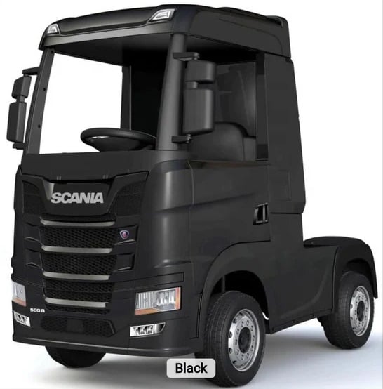 Camion electric pentru copii SCANIA R-SERIES 4x4 180W 12V 14Ah PREMIUM, culoare neagra