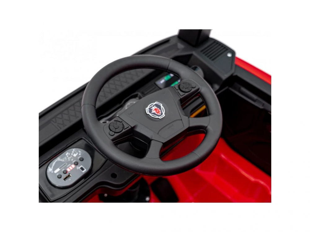 Camion electric pentru copii SCANIA R-SERIES 4x4 180W 12V 14Ah PREMIUM, rosu [23]