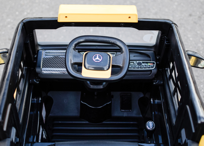Camion electric + platforma, Mercedes-Benz Axor 90W 12V STANDARD, culoare Galbena [7]