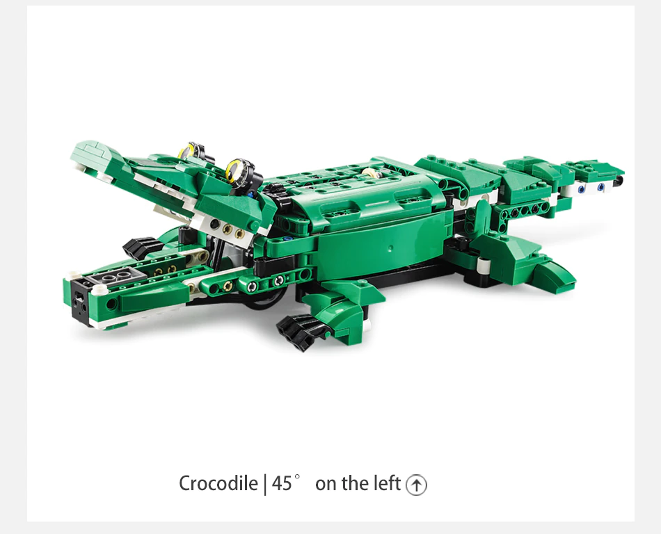 Jucarie Dinozaur sau crocodil 2 in 1 cu RC, set constructie CADA din 435 piese [20]