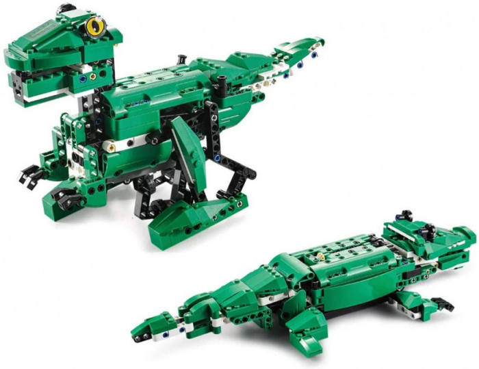 Jucarie Dinozaur sau crocodil 2 in 1 cu RC, set constructie CADA din 435 piese [2]