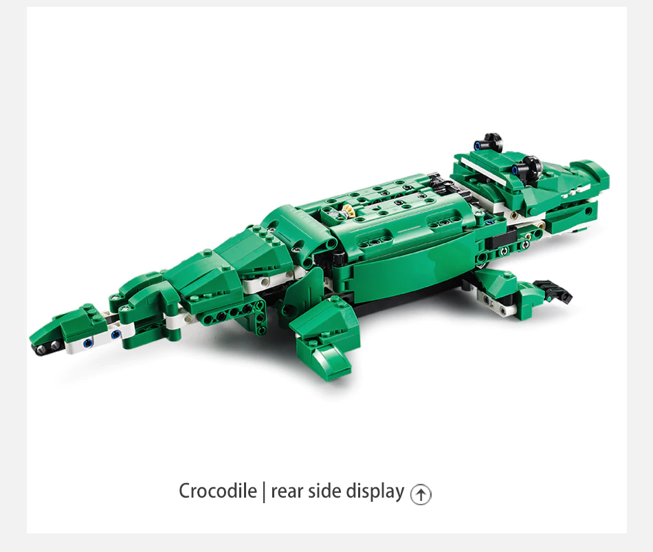 Jucarie Dinozaur sau crocodil 2 in 1 cu RC, set constructie CADA din 435 piese [18]