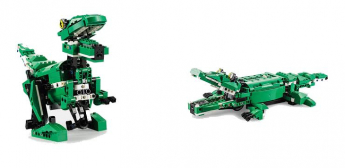 Jucarie Dinozaur sau crocodil 2 in 1 cu RC, set constructie CADA din 435 piese [31]