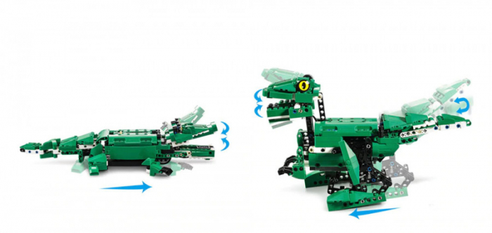 Jucarie Dinozaur sau crocodil 2 in 1 cu RC, set constructie CADA din 435 piese [30]
