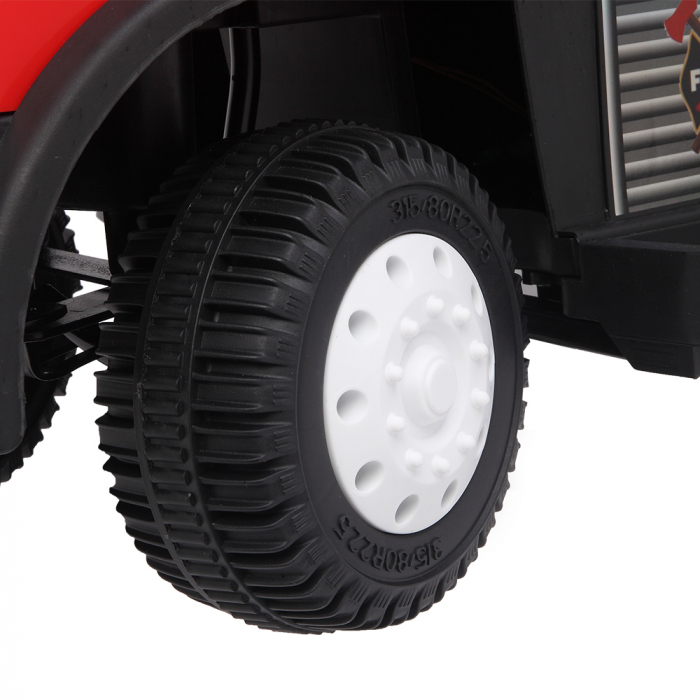 Masinuta electrica & camion cu maner 3 in 1 Kinderauto FireTruck 30W 6V, scaun tapitat, music player [15]