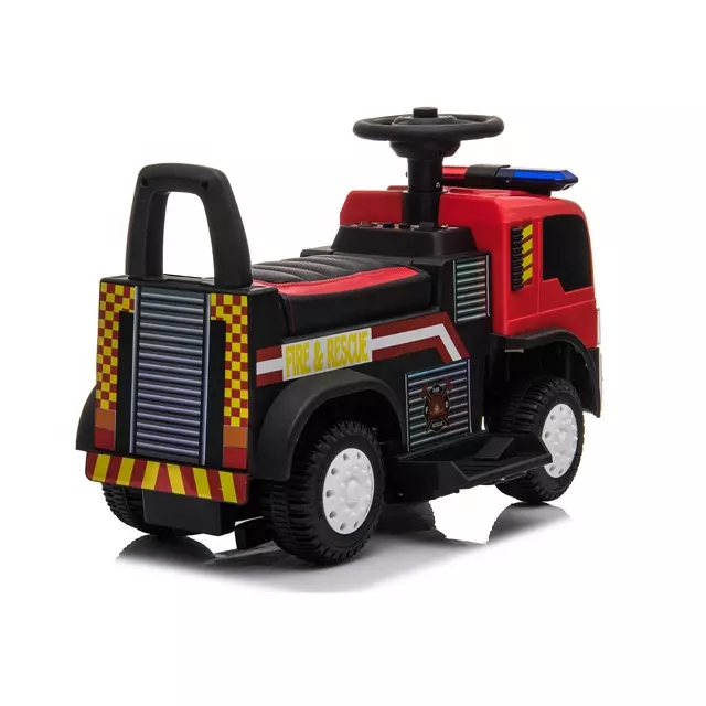 Masinuta electrica & camion cu maner 3 in 1 Kinderauto FireTruck 30W 6V, scaun tapitat, music player [24]