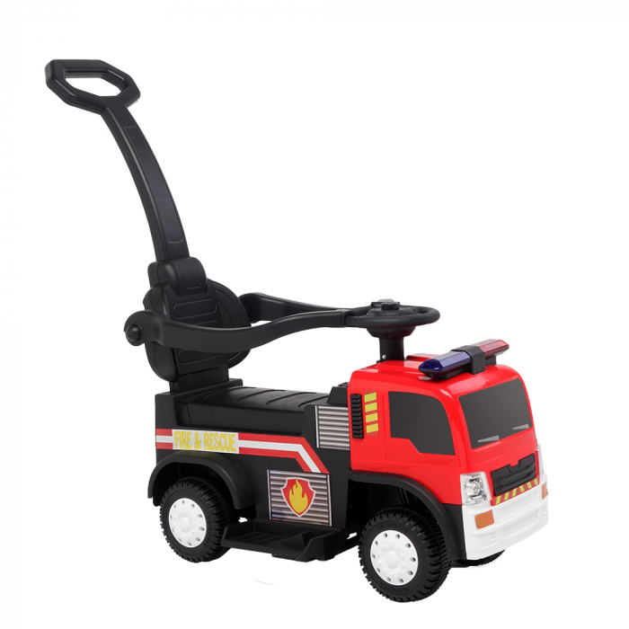 Masinuta electrica & camion cu maner 3 in 1 Kinderauto FireTruck 30W 6V, scaun tapitat, music player [13]