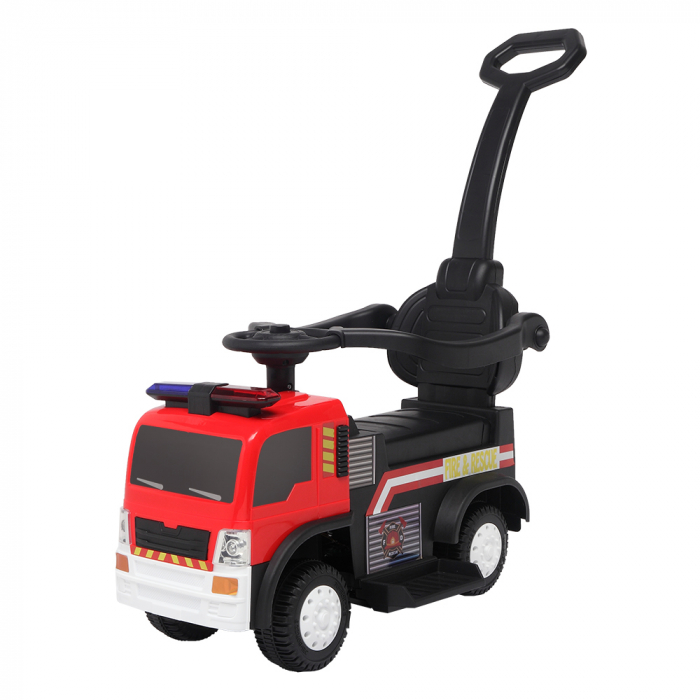 Masinuta electrica & camion cu maner 3 in 1 Kinderauto FireTruck 30W 6V, scaun tapitat, music player [19]