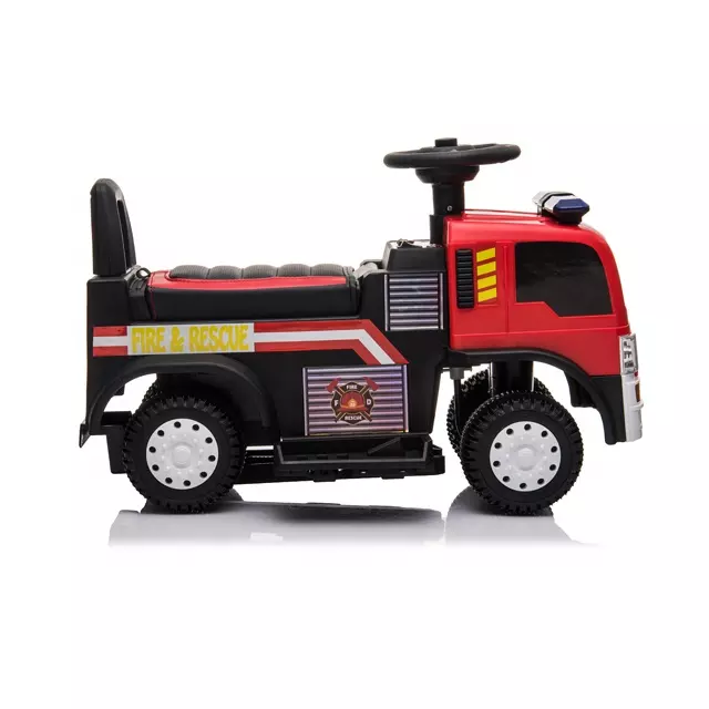 Masinuta electrica & camion cu maner 3 in 1 Kinderauto FireTruck 30W 6V, scaun tapitat, music player [27]