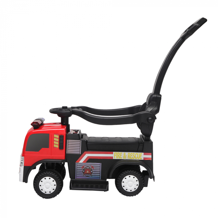 Masinuta electrica & camion cu maner 3 in 1 Kinderauto FireTruck 30W 6V, scaun tapitat, music player [14]