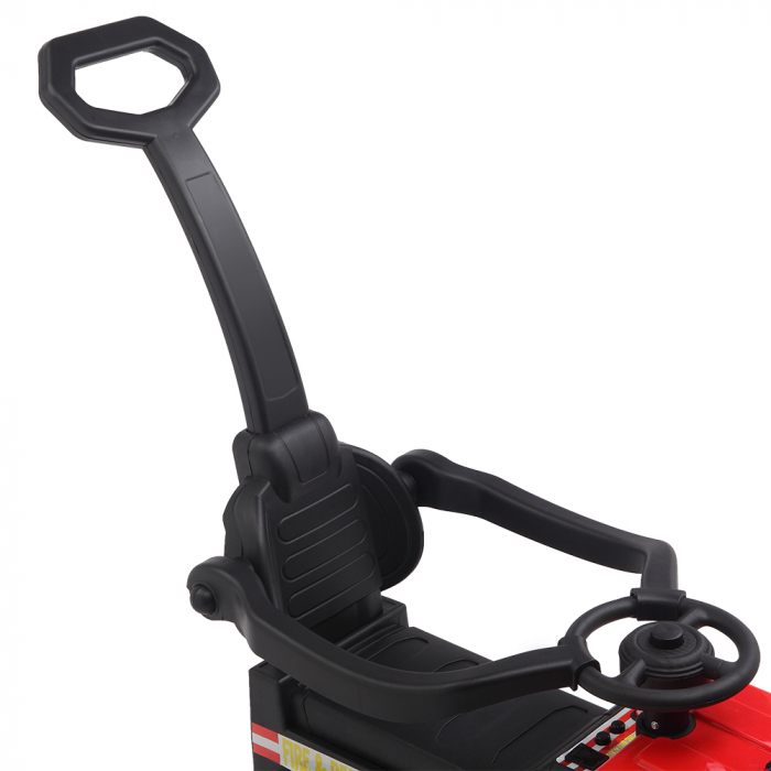 Masinuta electrica & camion cu maner 3 in 1 Kinderauto FireTruck 30W 6V, scaun tapitat, music player [20]
