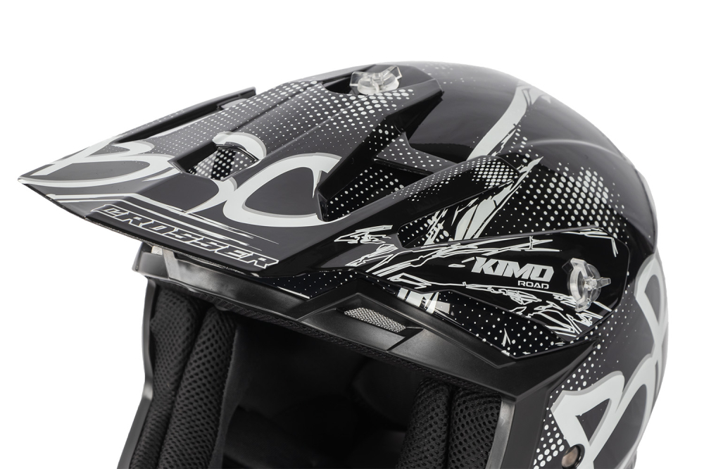 Casca de protectie pentru copii BRO Kimo Cross V2 SPORT cu ventilatie si vizor reglabil, neagra [6]