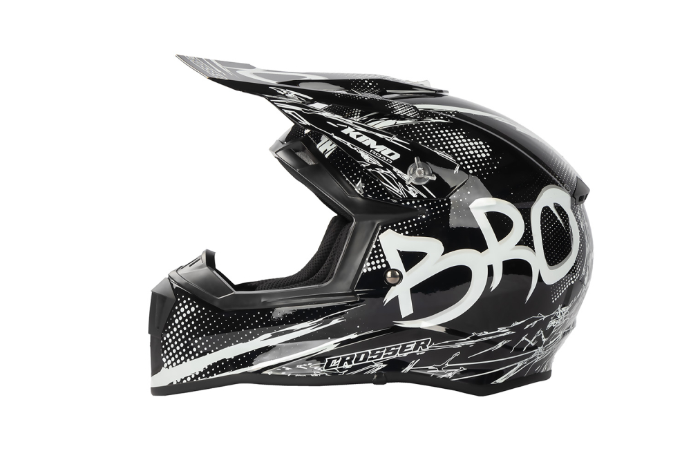 Casca de protectie pentru copii BRO Kimo Cross V2 SPORT cu ventilatie si vizor reglabil, neagra [2]