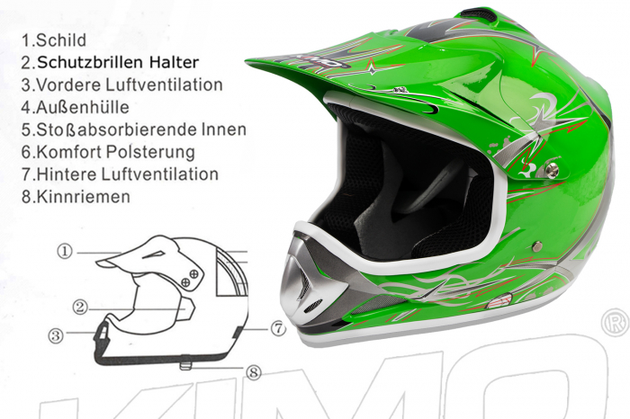 Casca protectie copii Xtreme Kimo Cross, verde [6]