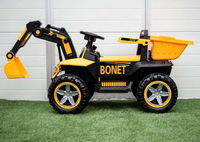 Excavator + bascula electrica Kinderauto Bonet 60W 12V, culoare galbena [6]