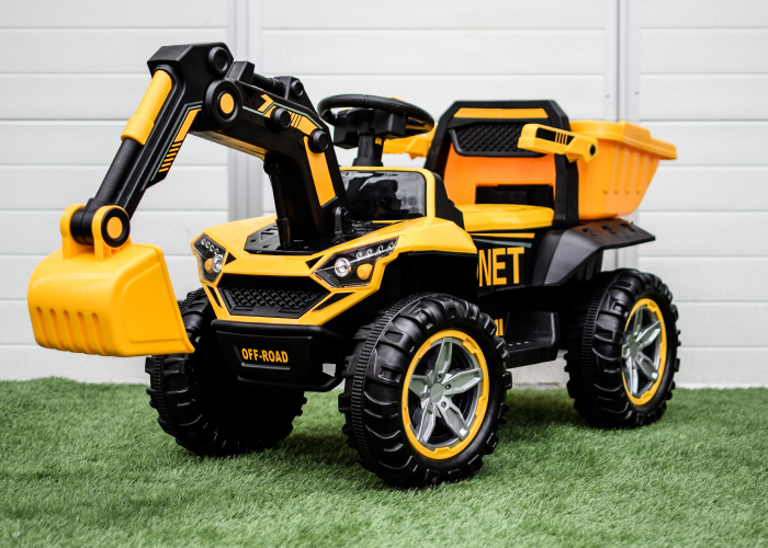Excavator + bascula electrica Kinderauto Bonet 60W 12V, culoare galbena [5]