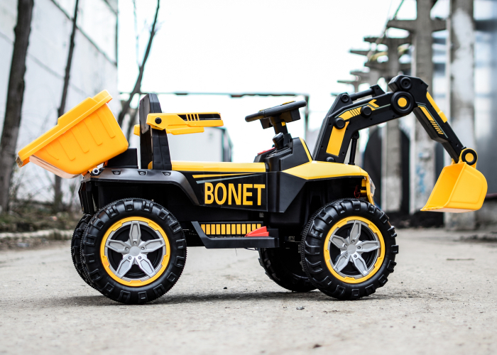 Excavator + bascula electrica Kinderauto Bonet 60W 12V, culoare galbena [3]