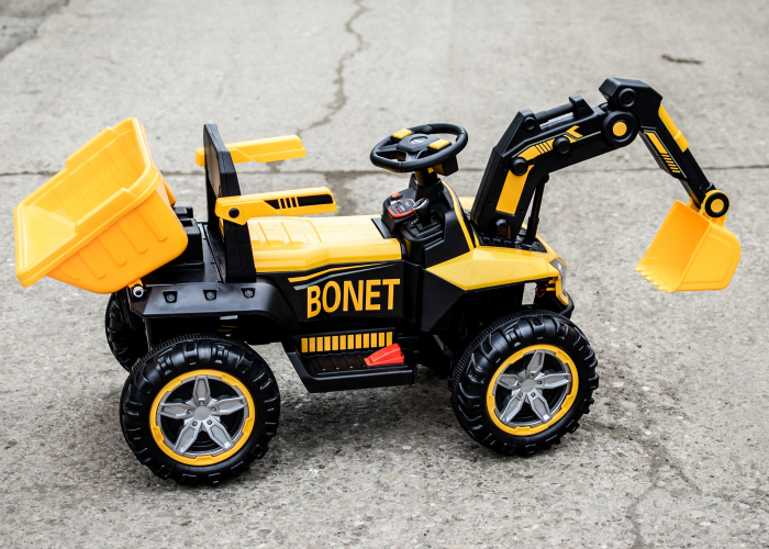 Excavator + bascula electrica Kinderauto Bonet 60W 12V, culoare galbena [4]