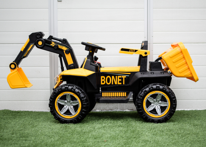 Excavator + bascula electrica Kinderauto Bonet 60W 12V, culoare galbena [8]