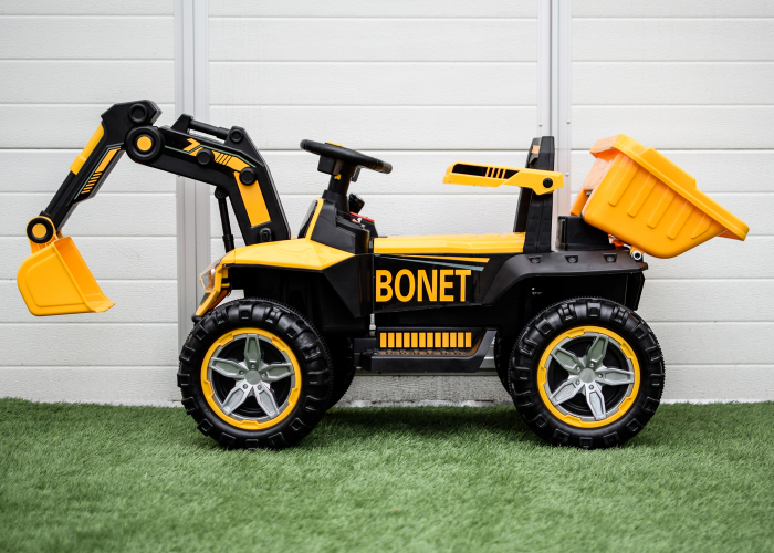 Excavator + bascula electrica Kinderauto Bonet 60W 12V, culoare galbena [7]