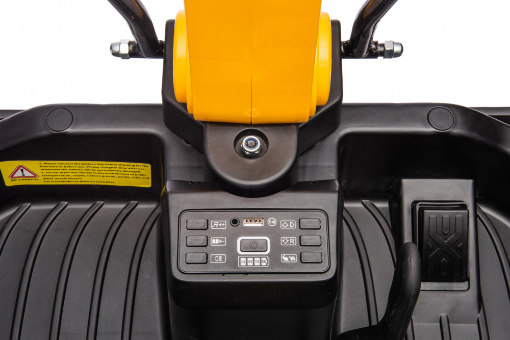 Excavator electric pentru copii Kinderauto X7, 110W, 12V-12Ah, scaun tapitat, telecomanda, galben [35]