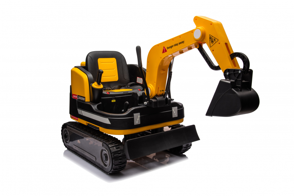 Excavator electric pentru copii Kinderauto X7, 110W, 12V-12Ah, scaun tapitat, telecomanda, galben [25]