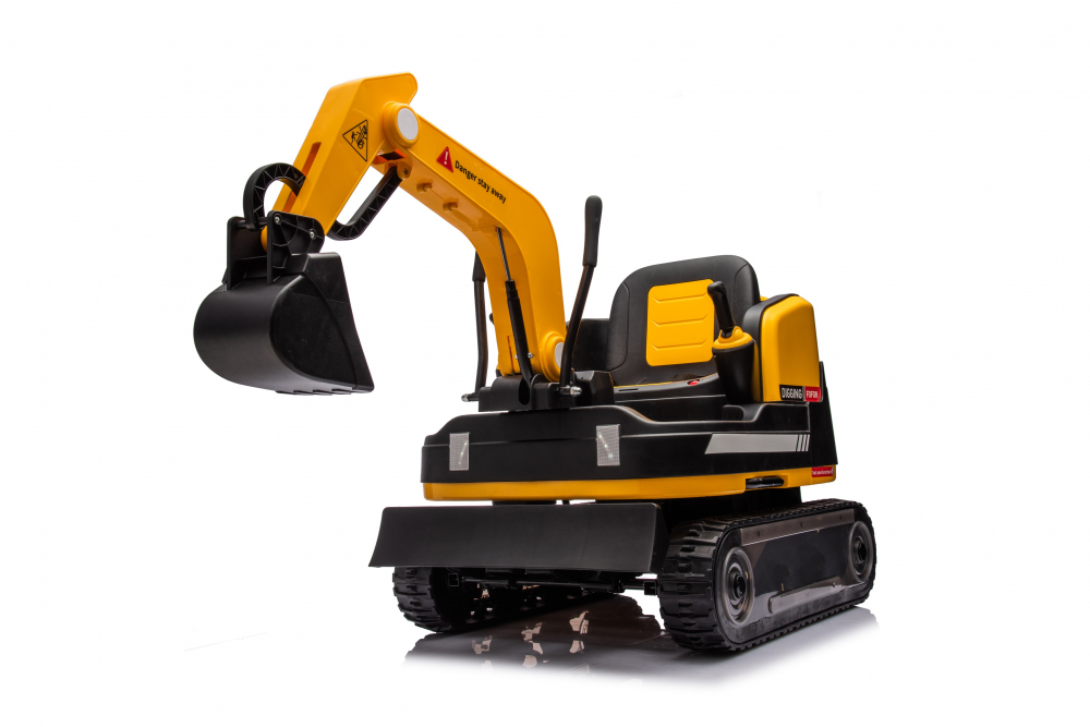 Excavator electric pentru copii Kinderauto X7, 110W, 12V-12Ah, scaun tapitat, telecomanda, galben [26]