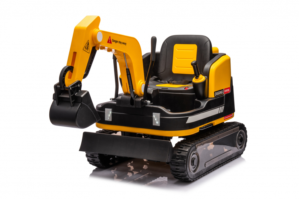 Excavator electric pentru copii Kinderauto X7, 110W, 12V-12Ah, scaun tapitat, telecomanda, galben [17]