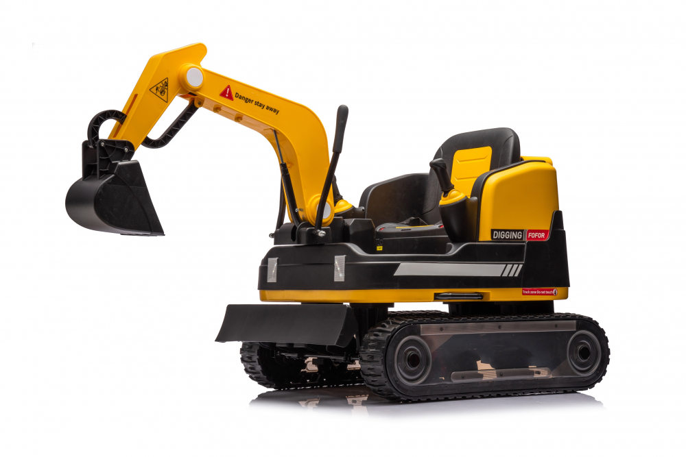 Excavator electric pentru copii Kinderauto X7, 110W, 12V-12Ah, scaun tapitat, telecomanda, galben [27]
