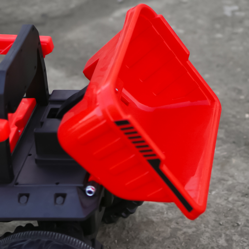 Excavator + bascula electrica Kinderauto Bonet 60W 12V, Telecomanda, culoare Rosie [14]