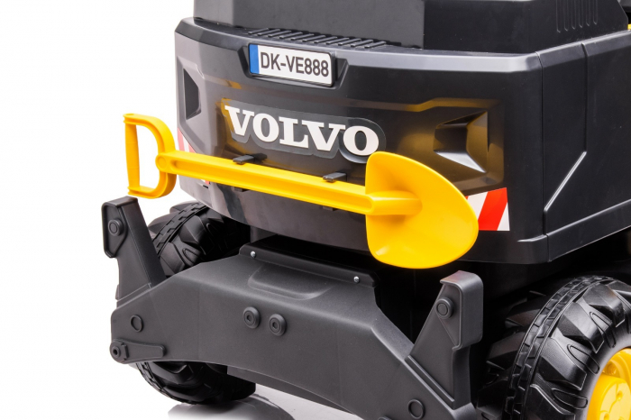 Excavator electric pentru copii Volvo 90W 12V, incarcator actionat electric, scaun tapitat, culoare galben [17]