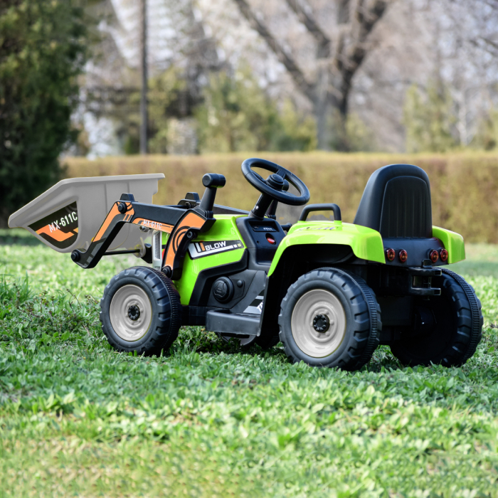 Excavator electric copii  BJ611C, 60W, 12V, verde [2]