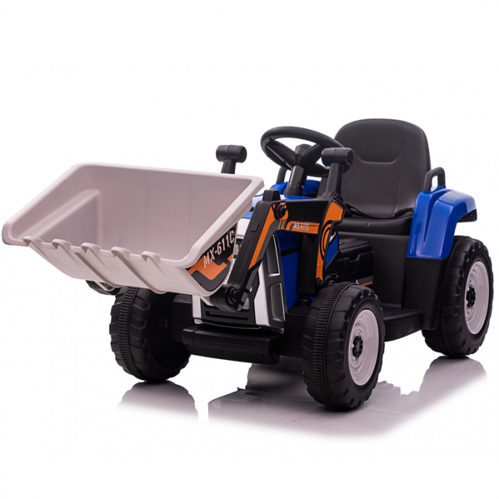 Excavator electric pentru copii, Kinderauto BJ611C, putere 60W, 12V, bluetooth Albastru Vehicule speciale