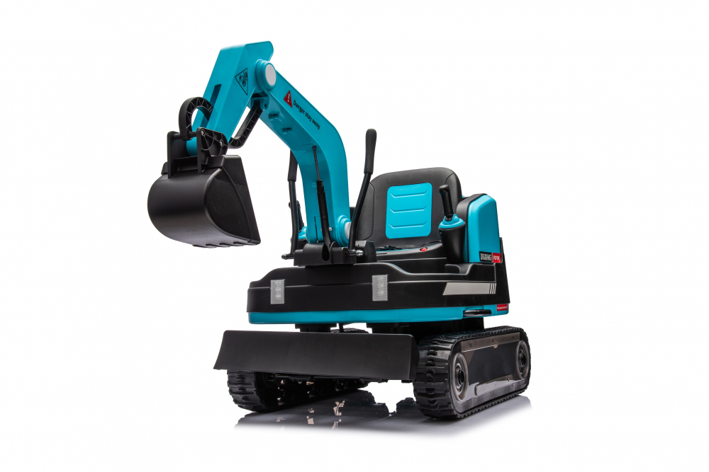 Excavator electric pentru copii Kinderauto X7, 110W, 12V-12Ah, scaun tapitat, telecomanda, Premium, albastru [5]