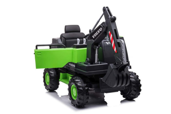Excavator electric pentru copii Volvo 90W 12V, incarcator actionat electric, culoare verde [10]