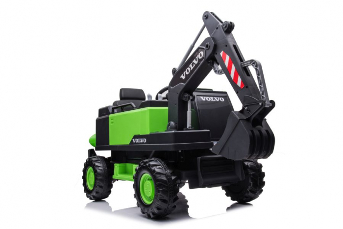 Excavator electric pentru copii Volvo 90W 12V, incarcator actionat electric, culoare verde [14]