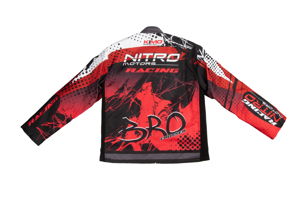 Geaca KIMO Kids BRO Motocross cu aparatori, ideal pentru copii pasionati de motocross, rosu [2]