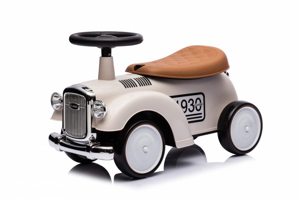 Masinuta premergator fara pedale, Kinderauto Retro Baby Car cu roti moi, alba [17]