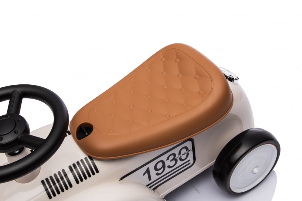Masinuta premergator fara pedale, Kinderauto Retro Baby Car cu roti moi, alba [23]