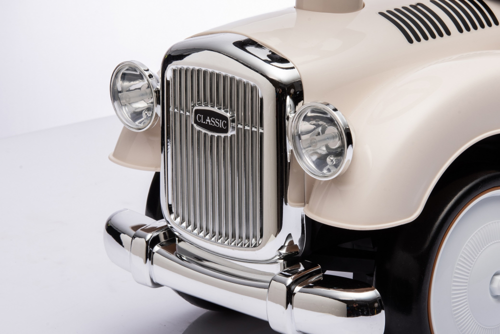 Masinuta premergator fara pedale, Kinderauto Retro Baby Car cu roti moi, alba [22]