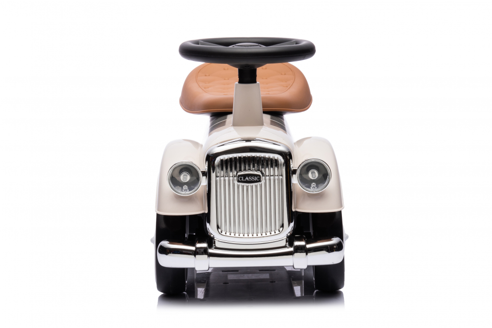 Masinuta premergator fara pedale, Kinderauto Retro Baby Car cu roti moi, alba [16]