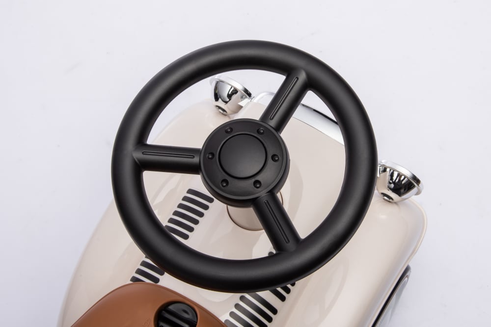 Masinuta premergator fara pedale, Kinderauto Retro Baby Car cu roti moi, alba [28]