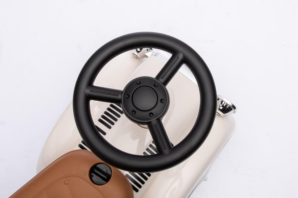 Masinuta premergator fara pedale, Kinderauto Retro Baby Car cu roti moi, alba [30]