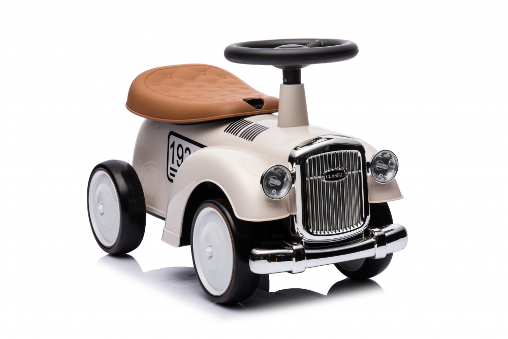 Masinuta premergator fara pedale, Kinderauto Retro Baby Car cu roti moi, alba [19]