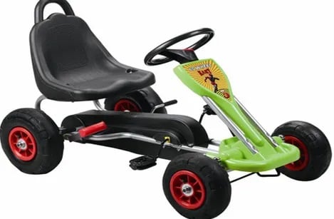 GO Kart cu pedale, 3-6 ani, Kinderauto A-05-1, roti Gonflabile, culoare Verde