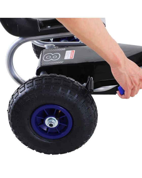 GO Kart cu pedale, 6-15 ani, Kinderauto F8-3, roti Gonflabile 6 inch, culoare Albastru [22]