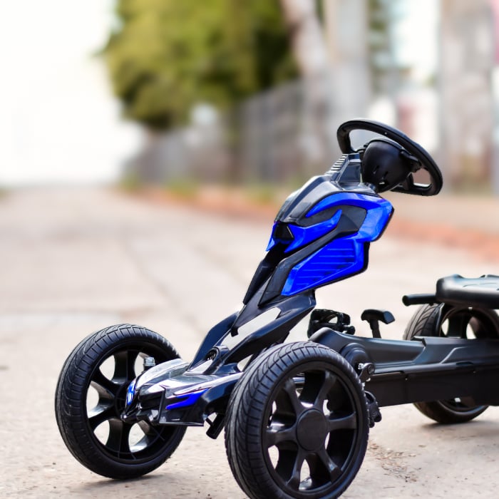 GO Kart cu pedale, 5-10 ani, Kinderauto Thunder, roti EVA, culoare albastra [5]