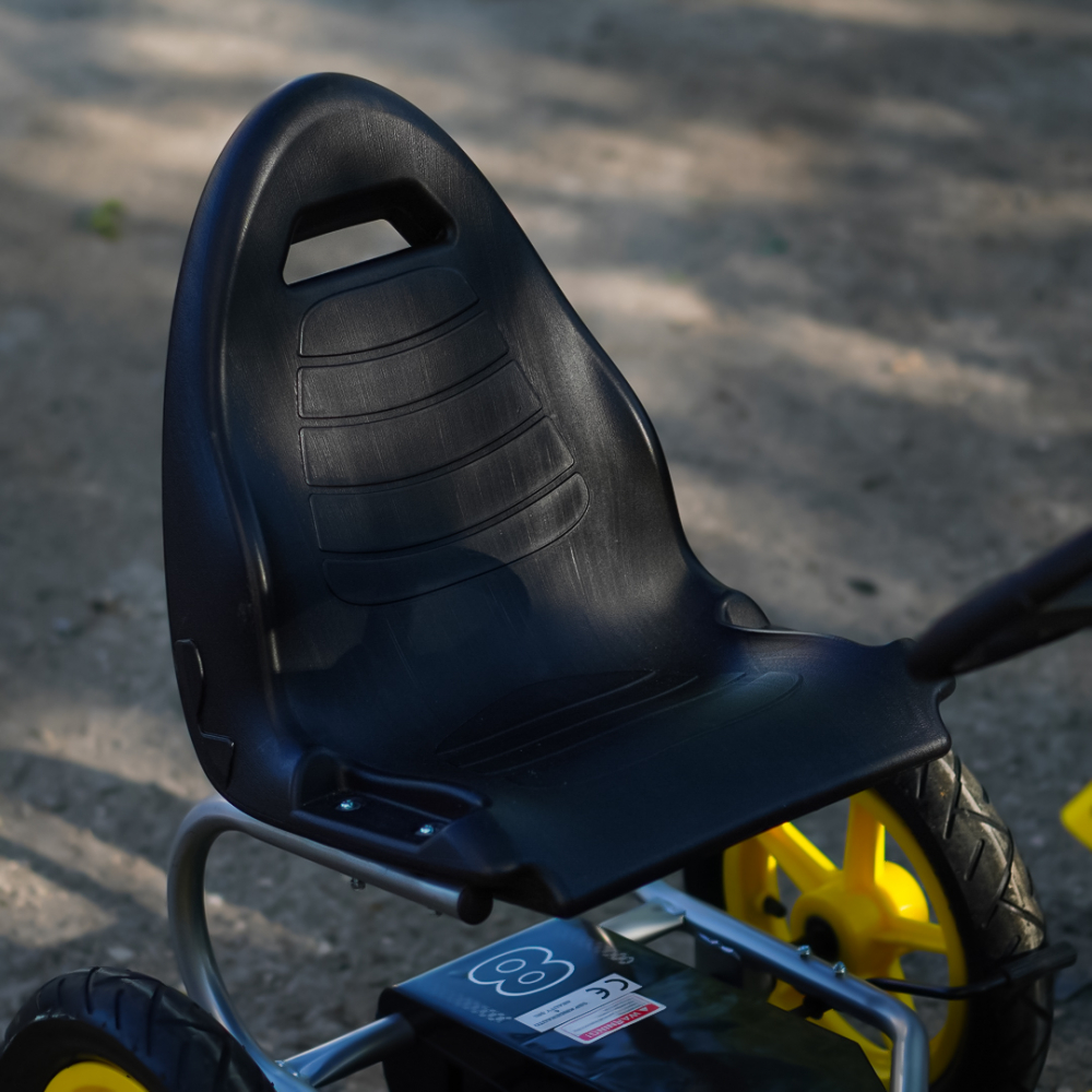 GO Kart cu pedale, 6-15 ani, Kinderauto F8-1, roti Gonflabile 10 inch, culoare galbena [11]