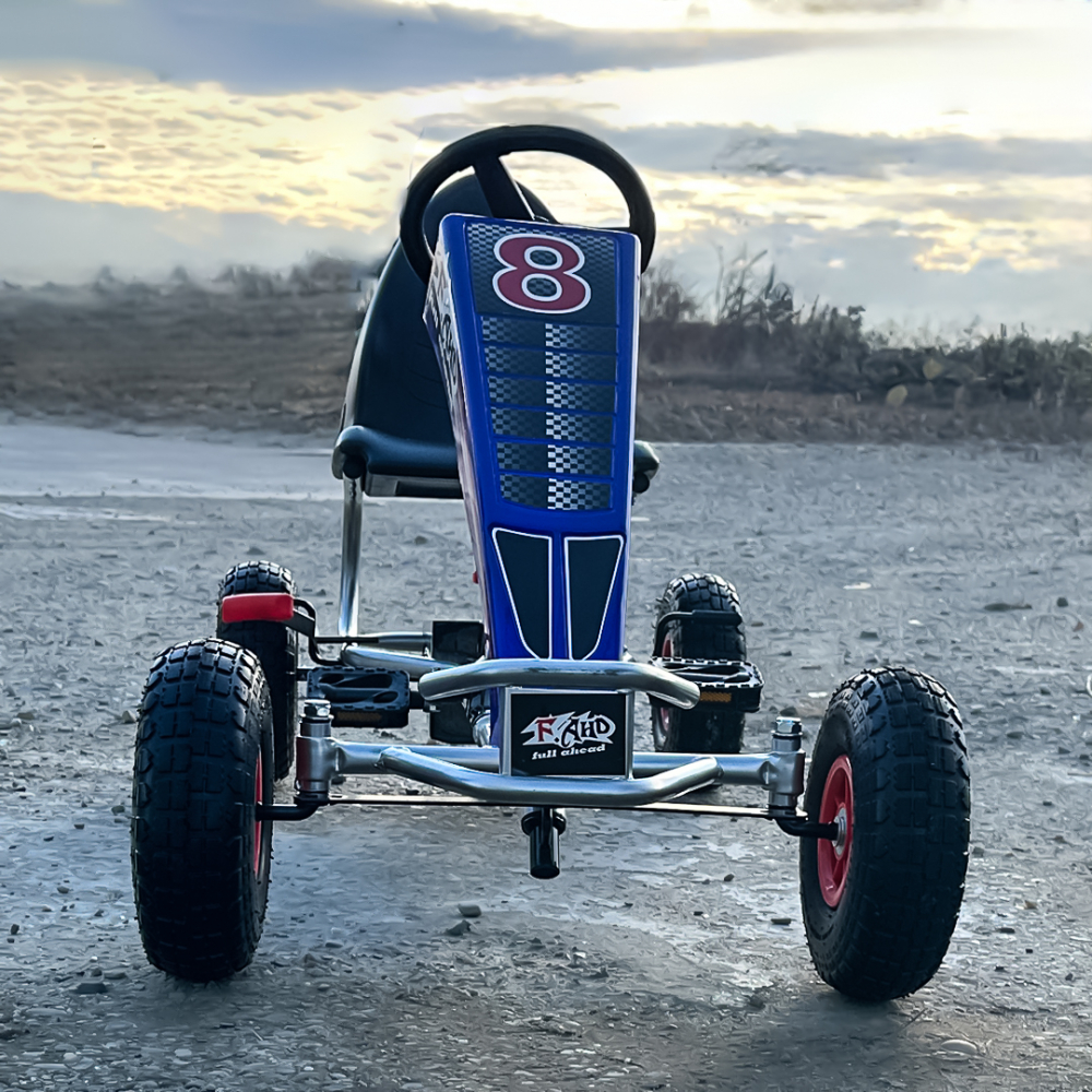 GO Kart cu pedale, 6-15 ani, Kinderauto F8-3, roti Gonflabile 6 inch, culoare Albastru [3]